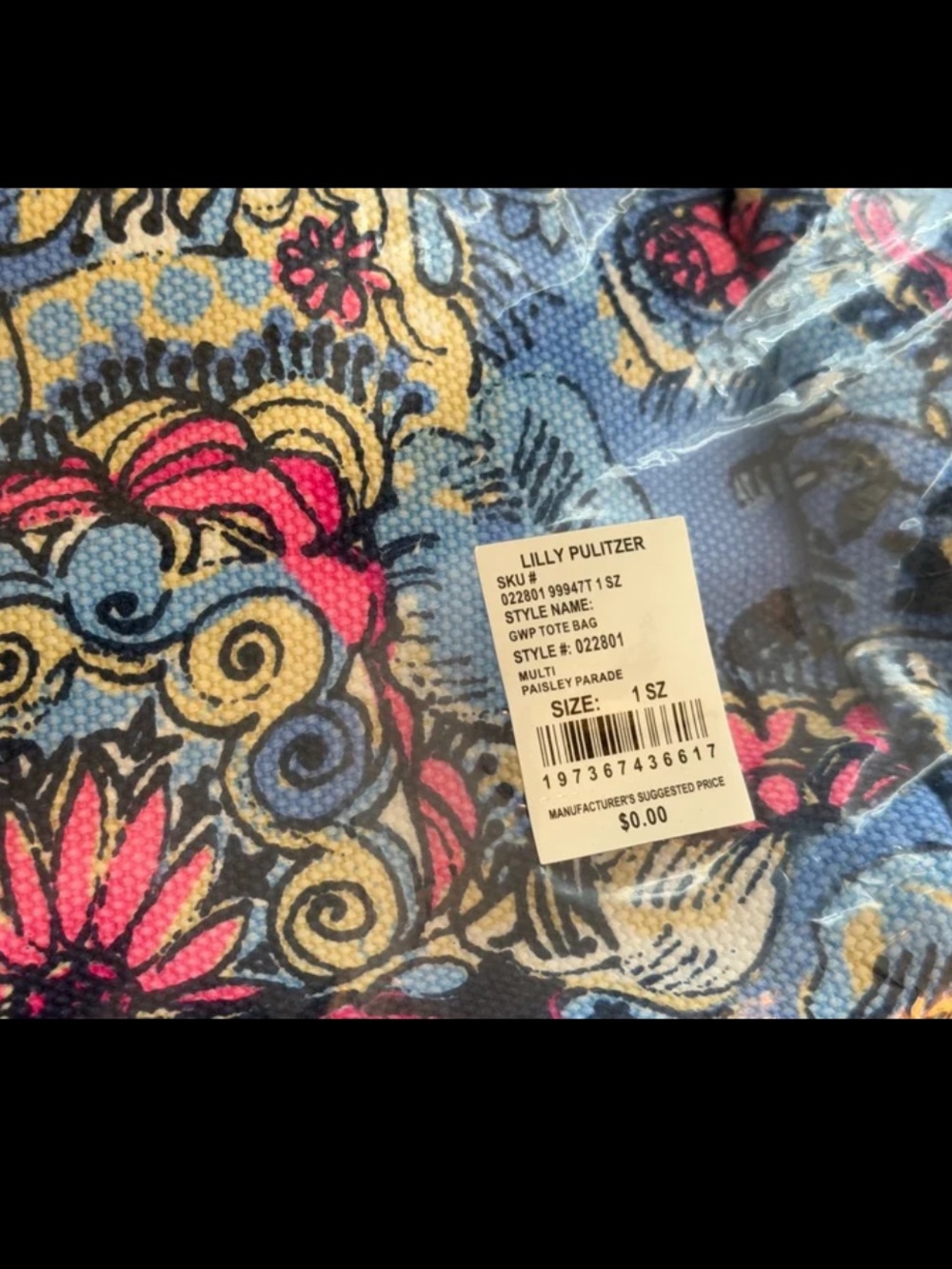 Lilly Pulitzer Canvas Tote Bag
Color: Multi Paisley Parade - Picture 10 of 12